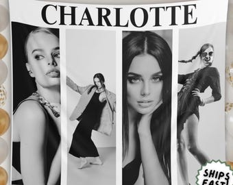 Custom Photo Collage 30th Birthday Party Banner – Luxe Milestone Birthday Backdrop Custom Name Sign