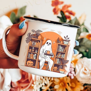 Housewarming Party Gift Ghost Mug New Home Presents Ghostly Bookish Mugs Sister Gift Office Coworker Gifts Halloween Book Lover Coffee Cup