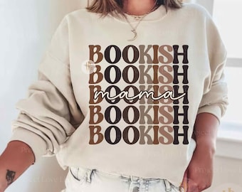 Retro Book Sweatshirt Bookish Mama Crewneck Personalized Mom Gift Book Lover Sweater Dark Academia Reading Sweatshirt Gift Reading Teacher