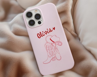 Personalized Cowgirl Phone Case Trendy Gifts for Bridesmaid Western Bachelorette iPhone 16 Pro Case Cowboy Boots Phone Cover i Phone 15 14