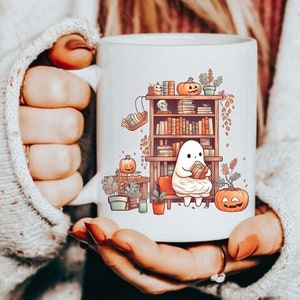 Housewarming Party Gift Ghost Mug New Home Presents Ghostly Bookish Mugs Sister Gift Office Coworker Gifts Halloween Book Lover Coffee Cup