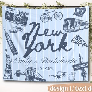 Custom Bachelorette Party Tapestry, Personalized Bachelorette Weekend Banner NYC Bach Photo Backdrop, Welcome Sign Decoration for Beach Bash