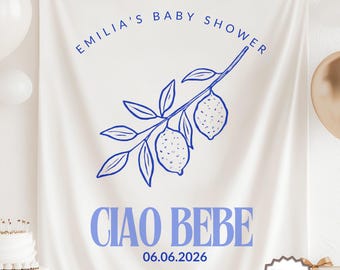 Ciao Baby Shower Banner, Custom Italian Theme Baby Shower Sign, Ciao Baby Welcome Tapestry, Ciao Baby Party Backdrop, Italian Baby Banner