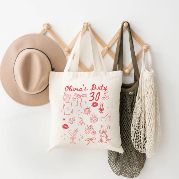 Personalized Dirty Thirty Tote Bag, Friends Matching 30th  display picture 3