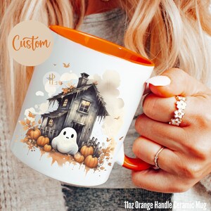 Ghost Pumpkin Mug Bookworm Gifts Fall Autumn Cottagecore Mug Supernatural Horror Movie Witchy Best Friend Spooky Aesthetic Party Favor Gifts
