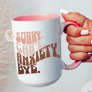 Funny Anxiety Mug Therapist Gift for Mom Adhd Mug Retro Coffee Lover Housewarming Gift Neurodivergent Teacher Cup for Anxious Introvert Gift