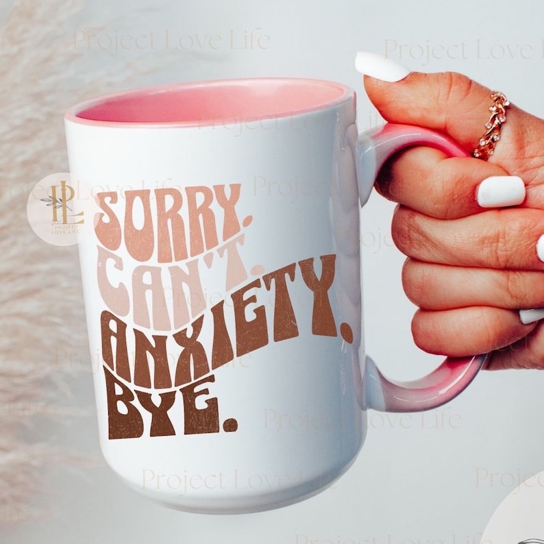 Funny Anxiety Mug Therapist Gift for Mom Adhd Mug Retro Coffee Lover Housewarming Gift Neurodivergent Teacher Cup for Anxious Introvert Gift