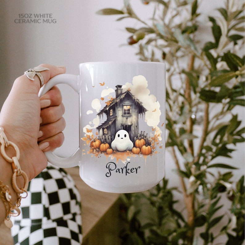 Ghost Pumpkin Mug Bookworm Gifts Fall Autumn Cottagecore Mug Supernatural Horror Movie Witchy Best Friend Spooky Aesthetic Party Favor Gifts