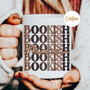 Retro Book Mug Personalized Mom Coffee Mug Bookish Gift for Mother&#39;s Day Tea Cup Custom Mama Mug Book Lover Gift Customizable Reading Mug