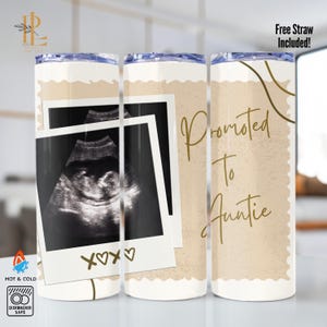 Personalized Aunt Tumbler with Photo Gift for Auntie Custom est Travel Cup Customized Gift New Aunt Pregnancy Reveal Gift Sister Name Mug