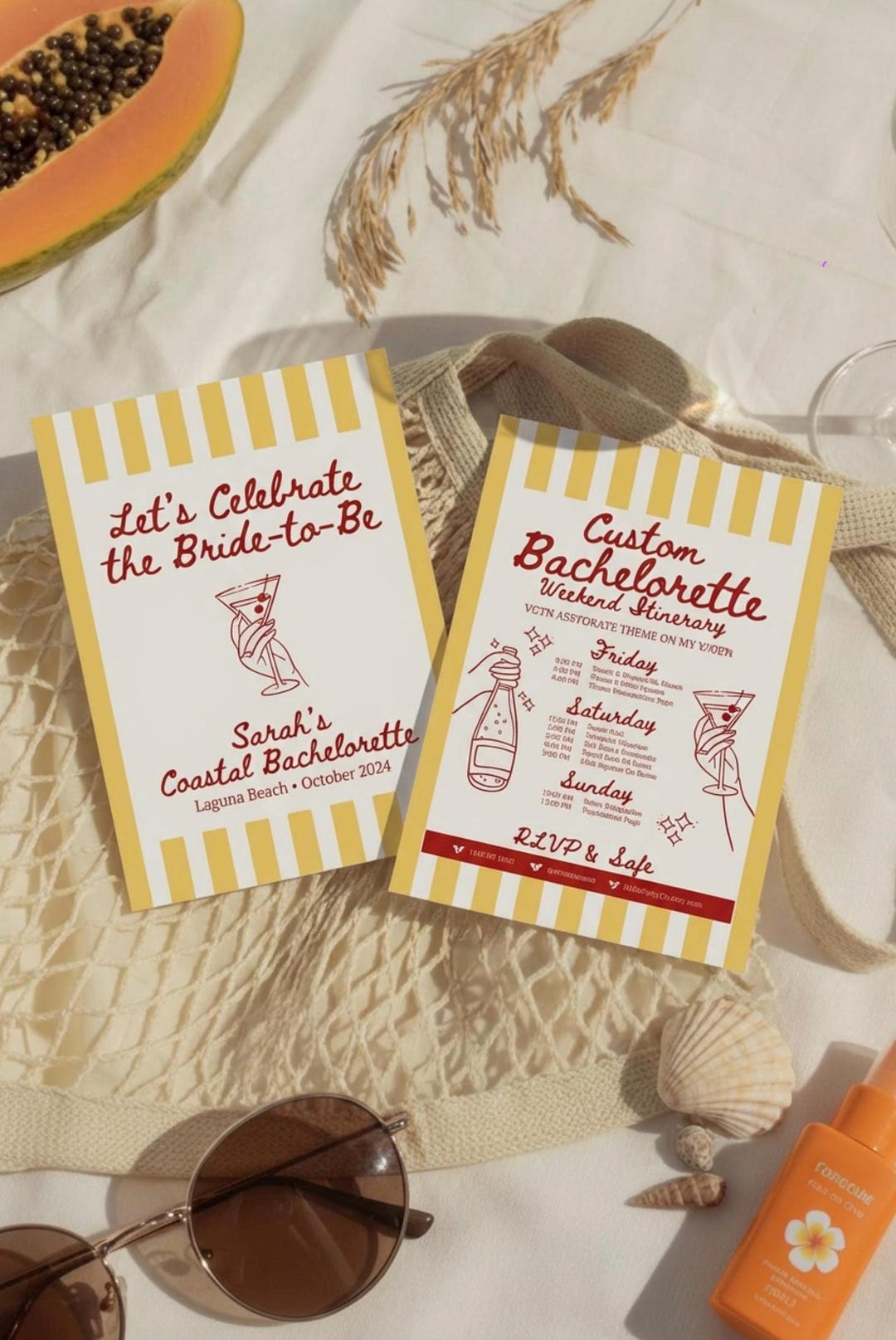 EDITABLE TEMPLATE - Custom Bachelorette Itinerary Template, Editable ...