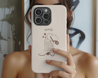 Cowgirl Western Phone Case Howdy MagSafe Case Cowgirl iPhone 16 Pro Max Brown Aesthetic Magnetic Cover Rodeo Cowboy Case Country Girl Gift