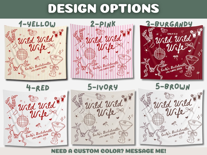 Custom Wild Wild Wife Bachelorette Banner, Wild Wild Wife Bachelorette Decor, Nashville Bachelorette Banner, Western Bachelorette Backdrop Custom (message me)