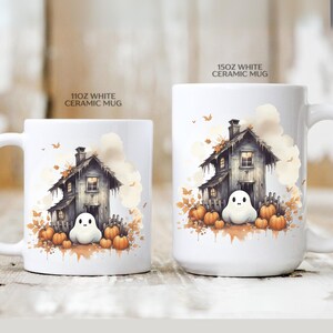 Ghost Pumpkin Mug Bookworm Gifts Fall Autumn Cottagecore Mug Supernatural Horror Movie Witchy Best Friend Spooky Aesthetic Party Favor Gifts