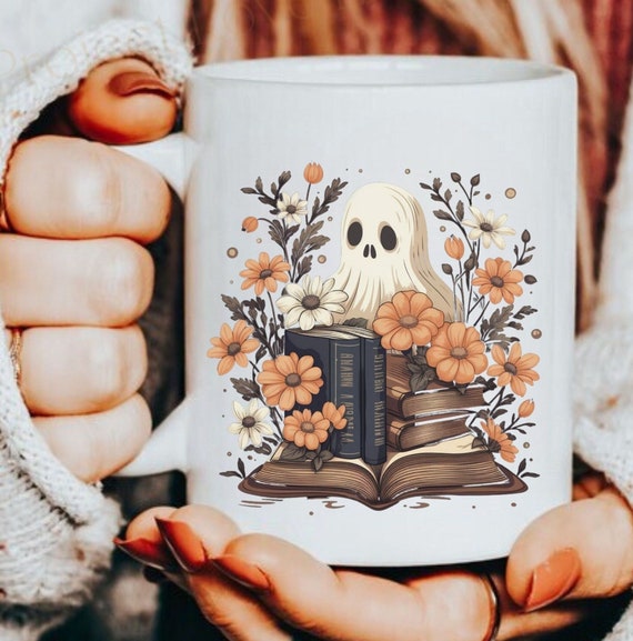 Housewarming Party Gift Ghost Mug New Home Presents Ghostly Bookish Mugs Sister Gift Office Coworker Gifts Halloween Book Lover Coffee Cup