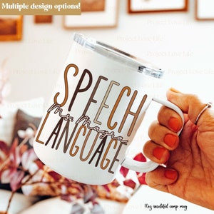 Speech Therapy Travel Mug Custom SLP Gift for Speech Language Pathologist Coffee Mug with Name SLP Appreciation Gift Customized SLP Tea Cup