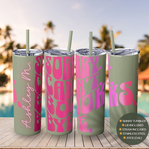 Custom Name Tumbler Bookish Gift for Best Friend Reader Skinny Tumbler Pink Book Lover Travel Cup with Lid Book themed Tumbler Personalized