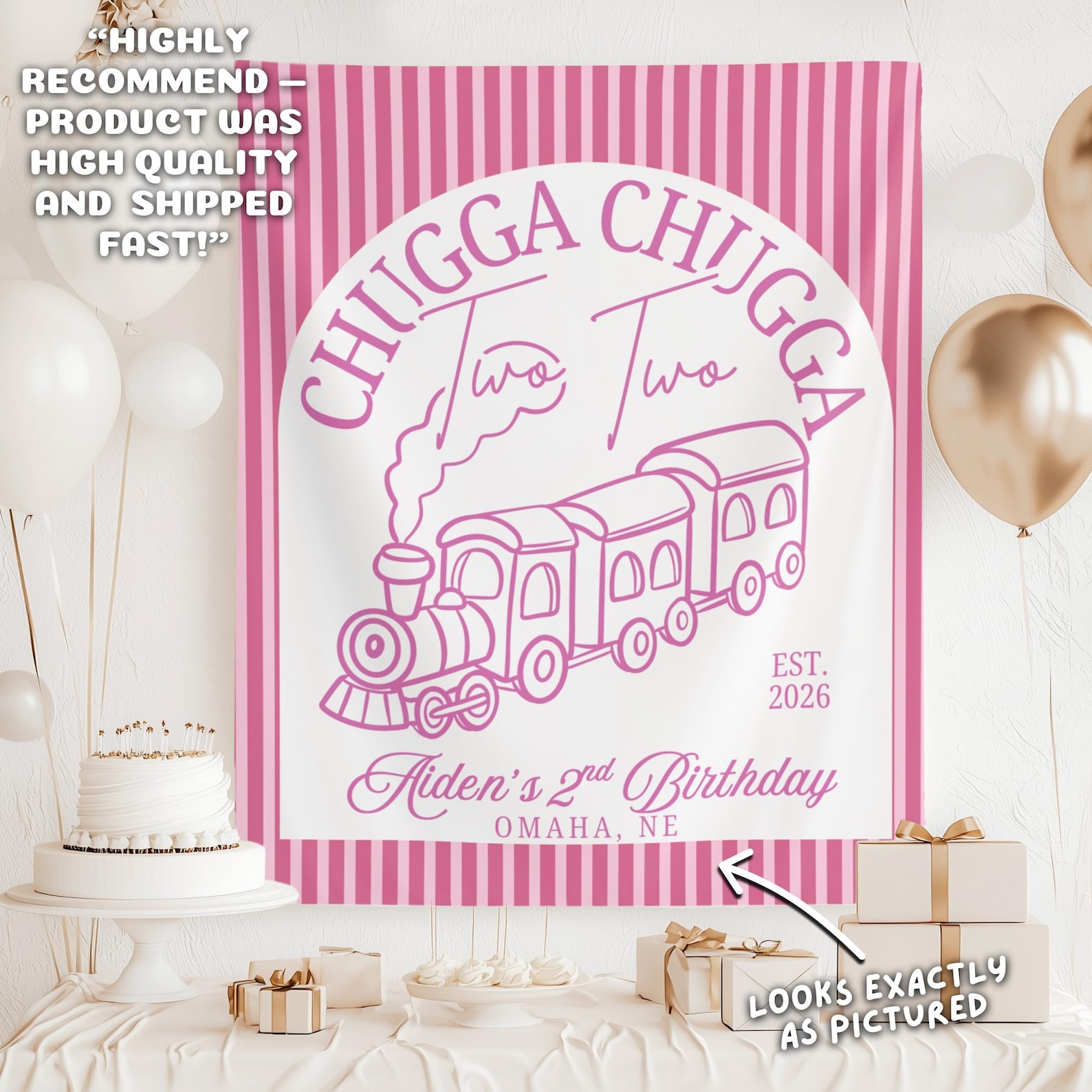 Chugga Chugga Chugga Two Two Birthday Decorations, Train 2nd Birthday Backdrop ...