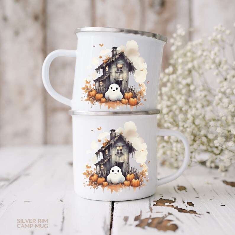 Ghost Pumpkin Mug Bookworm Gifts Fall Autumn Cottagecore Mug Supernatural Horror Movie Witchy Best Friend Spooky Aesthetic Party Favor Gifts