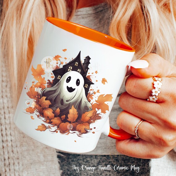 Ghost Pumpkin Mug Bookworm Gifts Fall Autumn Cottagecore Mug Supernatural Horror Movie Witchy Best Friend Spooky Aesthetic Party Favor Gifts