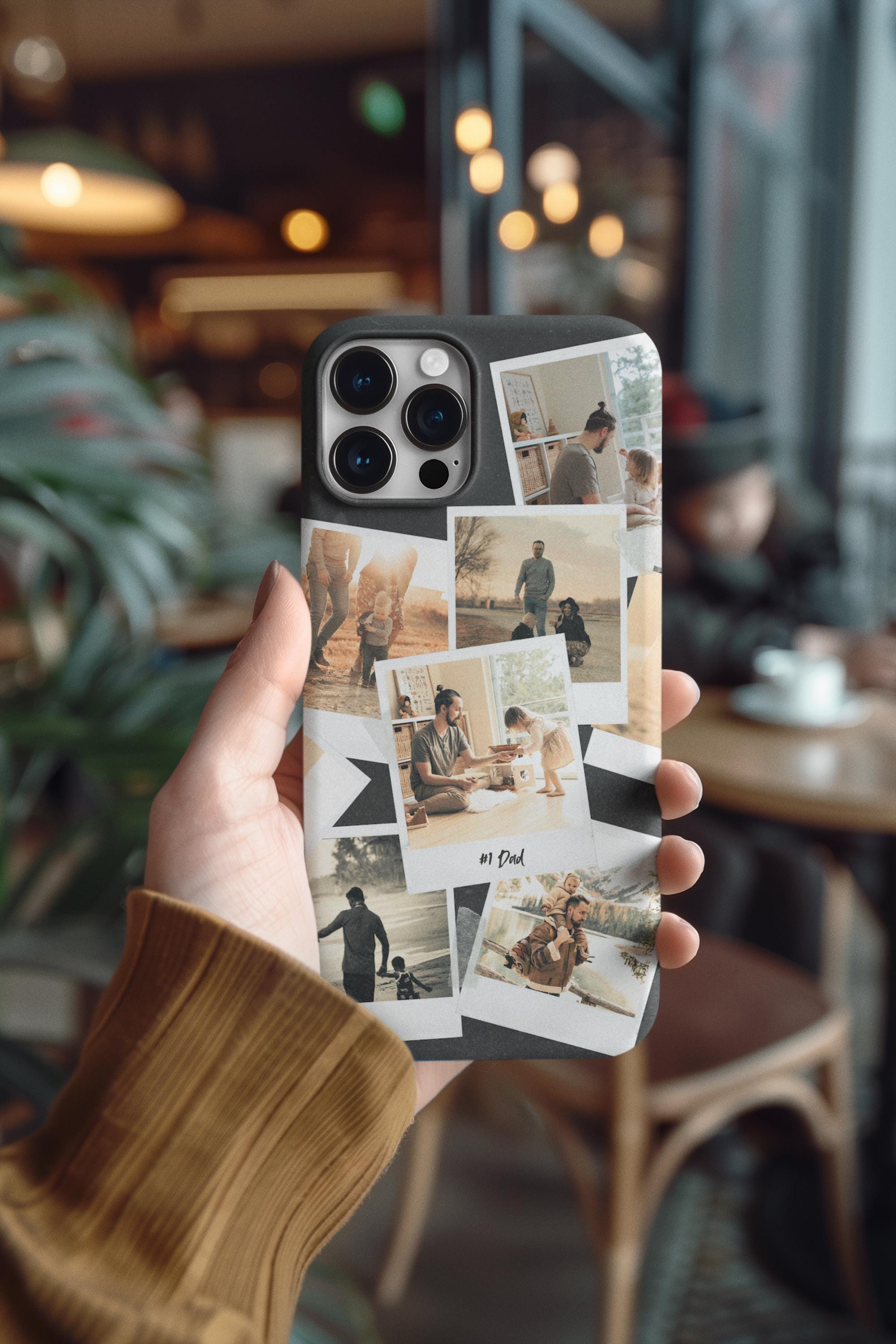 Polaroid Custom Aesthetic Phone Cases Best Dad Ever Custom Phone Case,  Polaroid Photo Gift For Father, Personalized Dad IPhone 16 15 14 13 12 11  XS Case Samsung Dad Gift From Kid
