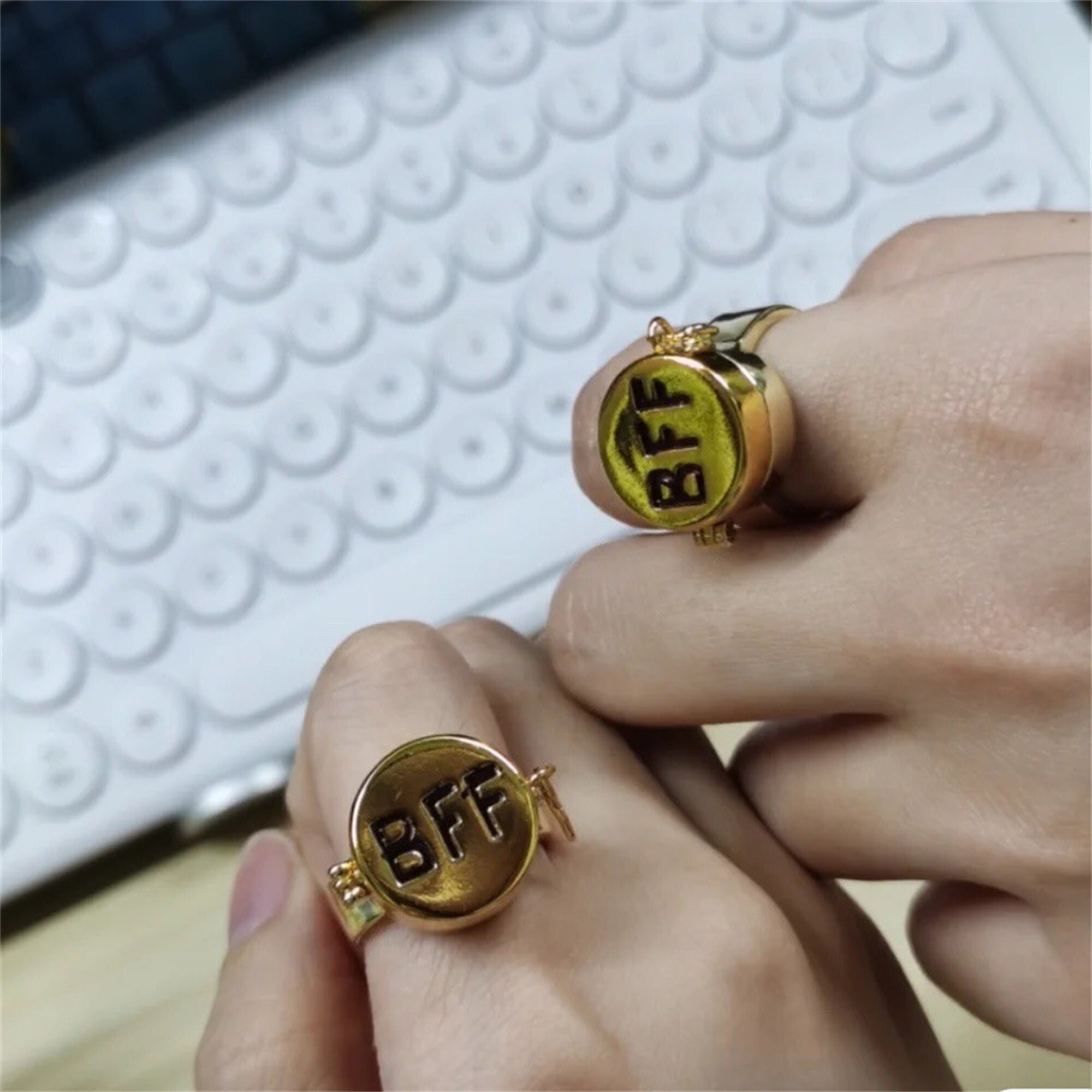 Rotatable BFF Rings Best Friends Ring Rings for Friend Etsy