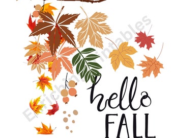 Hello Fall svg, Hello Fall png, Hello Fall Sign svg, Hello Fall svg Sign, Fall Leaves svg, Fall svg Signs, includes 1 SVG File, 1 PNG File,