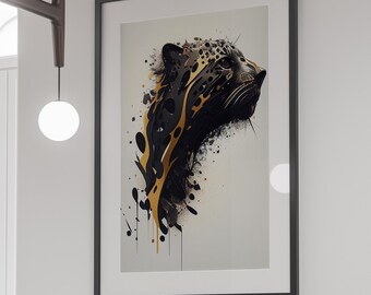 Abstracte Cheetah kunst aan de muur Digitale print