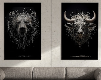 Bull Vs Bär Börse für den Markthändler oder Mann
