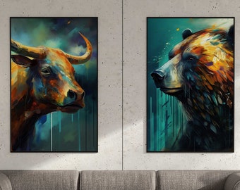 Bulle & Bär Poster, Börse, Börse, Trader Geschenke