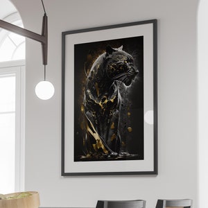 Abstract Black Panther wall art, Digital print