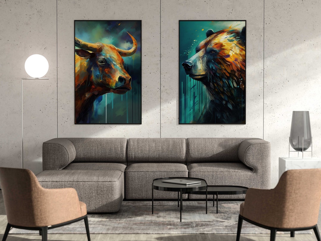bull & bear digital prints, stock market art, wall... Bull & Bear Digital Prints, Stock Market Art, Finance Trader Gifts - Etsy