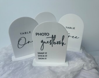 Wedding Table Number | Acrylic Table Number Sign | Table Numbers | Modern Arch Table Sign | Acrylic Table Number | Wedding Table Number