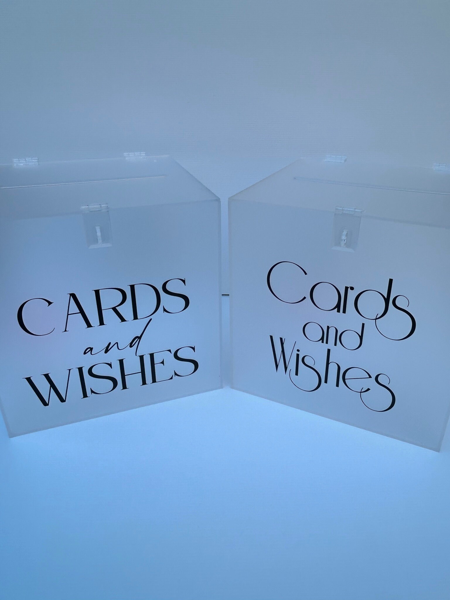 CLEAR Frosted White GOLD ROSE Gold Acrylic Card Box Wedding Etsy