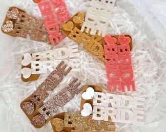 Bridal Engagement Earrings, Bride-To-Be Wedding New Wife Gifts, Ceremony Party Favours, Acrylic Bride Earrings, Glitter Bride Earrings