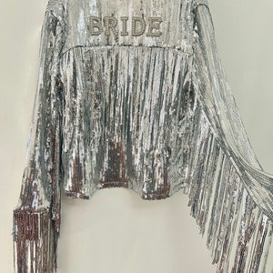 Sequin disco bride Jacket | Hens party | Glitter Jacket, Bridal gift, Bridal jacket, birthday jacket outfit, bridal party bachelorette