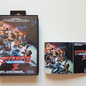 Streets of Rage 2 Mega Drive Box/Verschluss/Anleitung - PAL-Version - (Reproduktion)