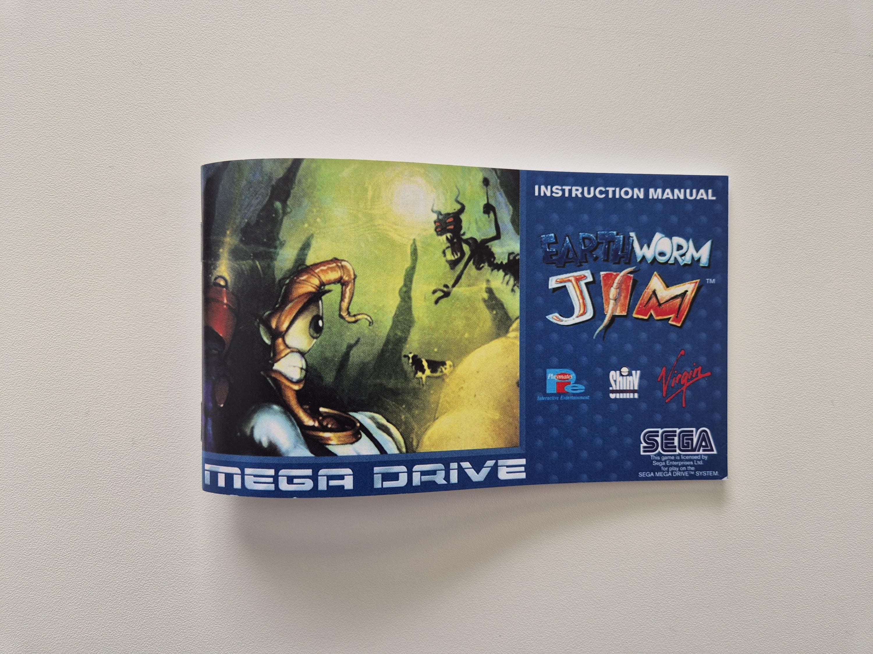 Earthworm Jim - Jeu Mega Drive / Genesis PAL - Version Boîte/cartouche En état Correct
