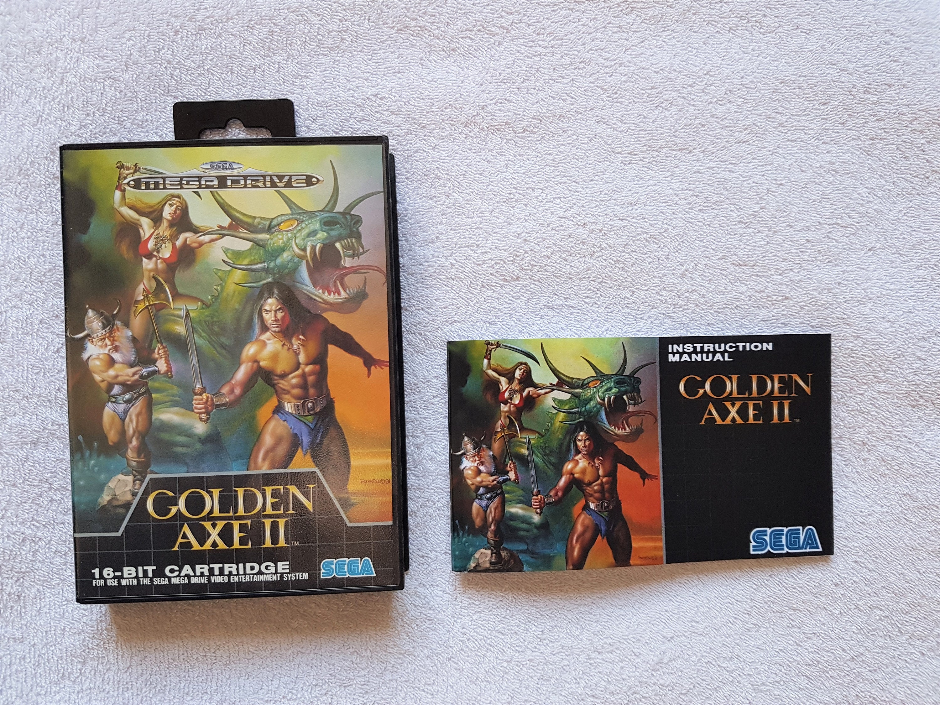 Golden Axe Megadrive Box/cover/manual PAL Version (repro