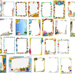 20 x School Day Diary Photo Transparent Frames PNG Clipart Digital Back To School Clipart Digital Photo Frame Instant Download Inactive