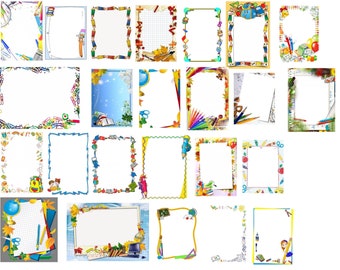 20 x School Day Diary Photo Transparent Frames PNG Clipart Digital Back To School Clipart Digital Photo Frame Instant Download Inactive