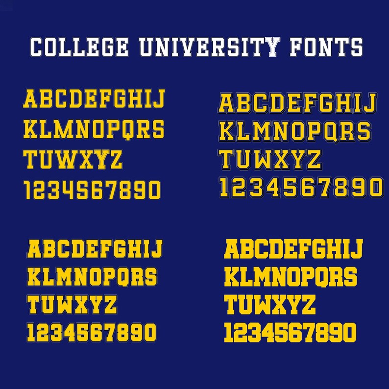 4 X College Font Svg TTF File, University 3D Font College Font, Letters