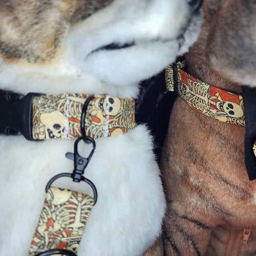 Scream Ghost Face Fabric Wrapped Dog Collar Etsy