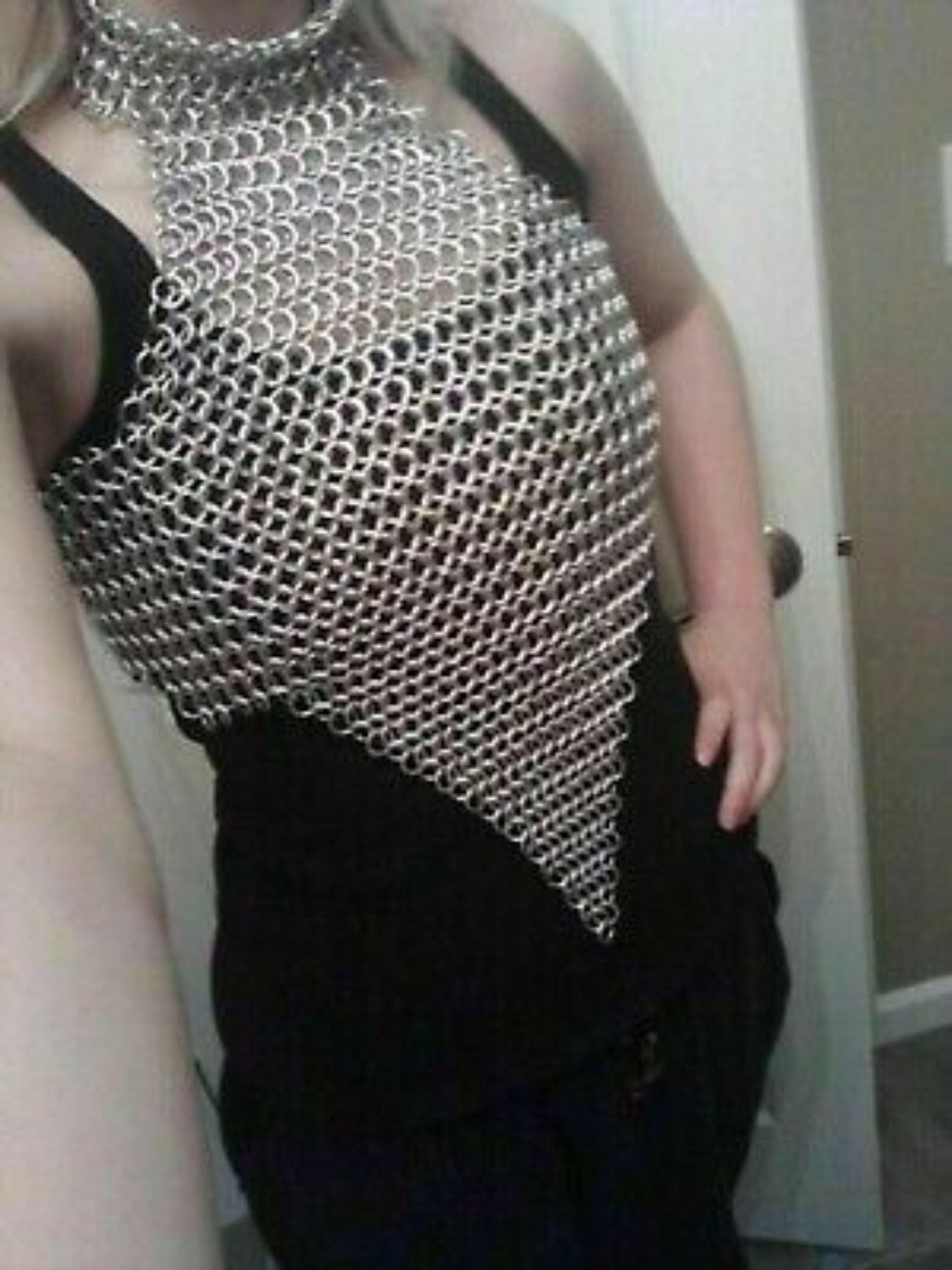 Sweetheart Black Chainmail Top