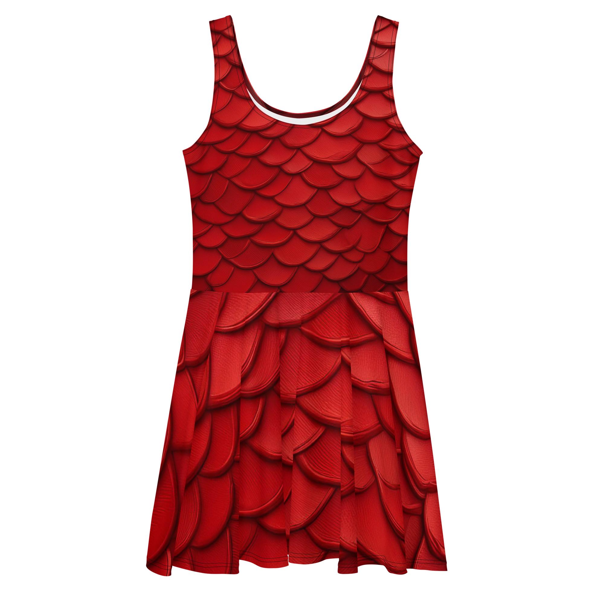 Red Dragon Scales Skater Dress, Dragon Dress, Dragon Cosplay Dress - Etsy