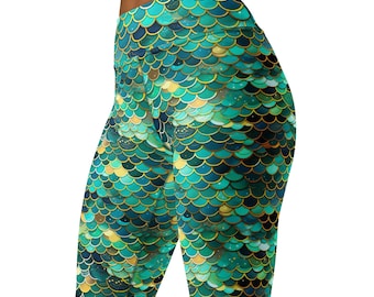 Mermaid Yoga High Waist Yoga Leggings, Cosplay, Festivals Leggings