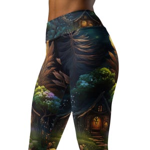 Witches Cottage All Over Print High Waist Yoga Leggings