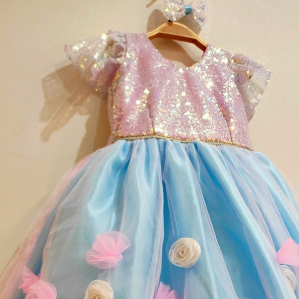 Baby frock made of embellished net,