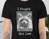 Funny Raccoon Shirt Cute T-Shirt Animal Lover Tee Jail Crime TShirt Jailbird