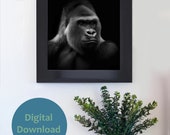 Gorilla Head Wall Decor Animal Lover Jungle Gorilla Instant Download